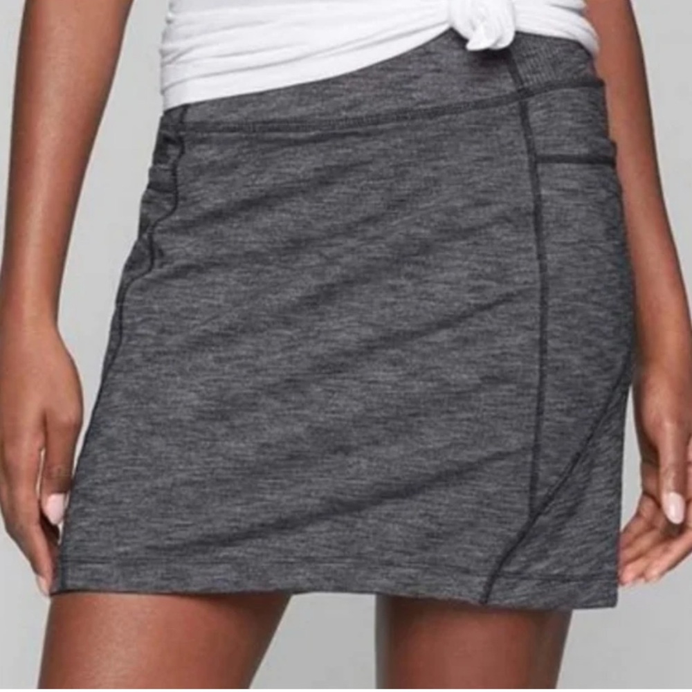 Athleta Excursion Skort Black Heather Gray Lycra Size S